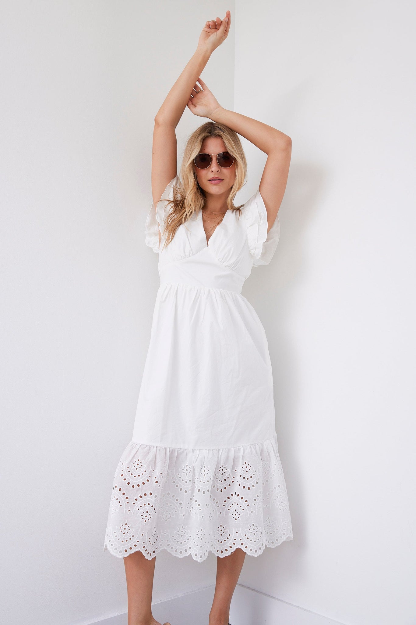 SALE - Eden Eyelet Midi Dress