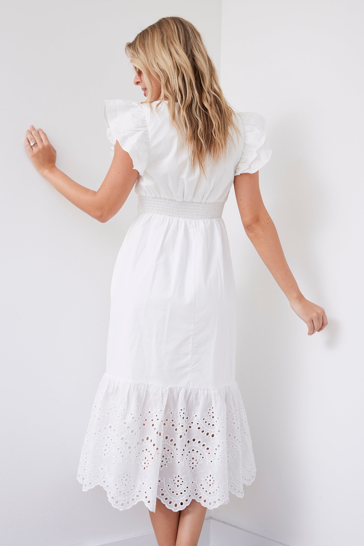 SALE - Eden Eyelet Midi Dress