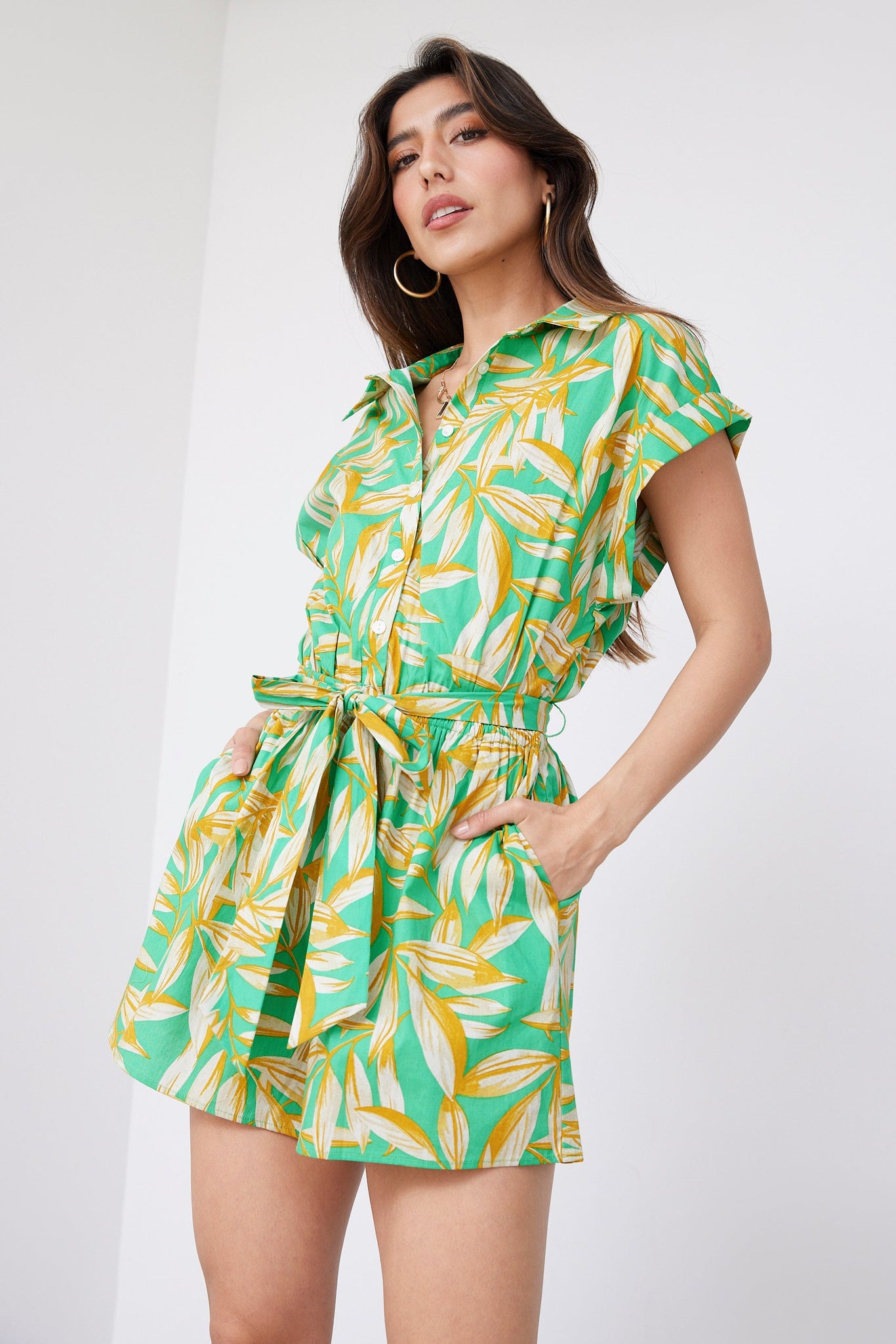 Jacobs Printed Tie Waisted Romper
