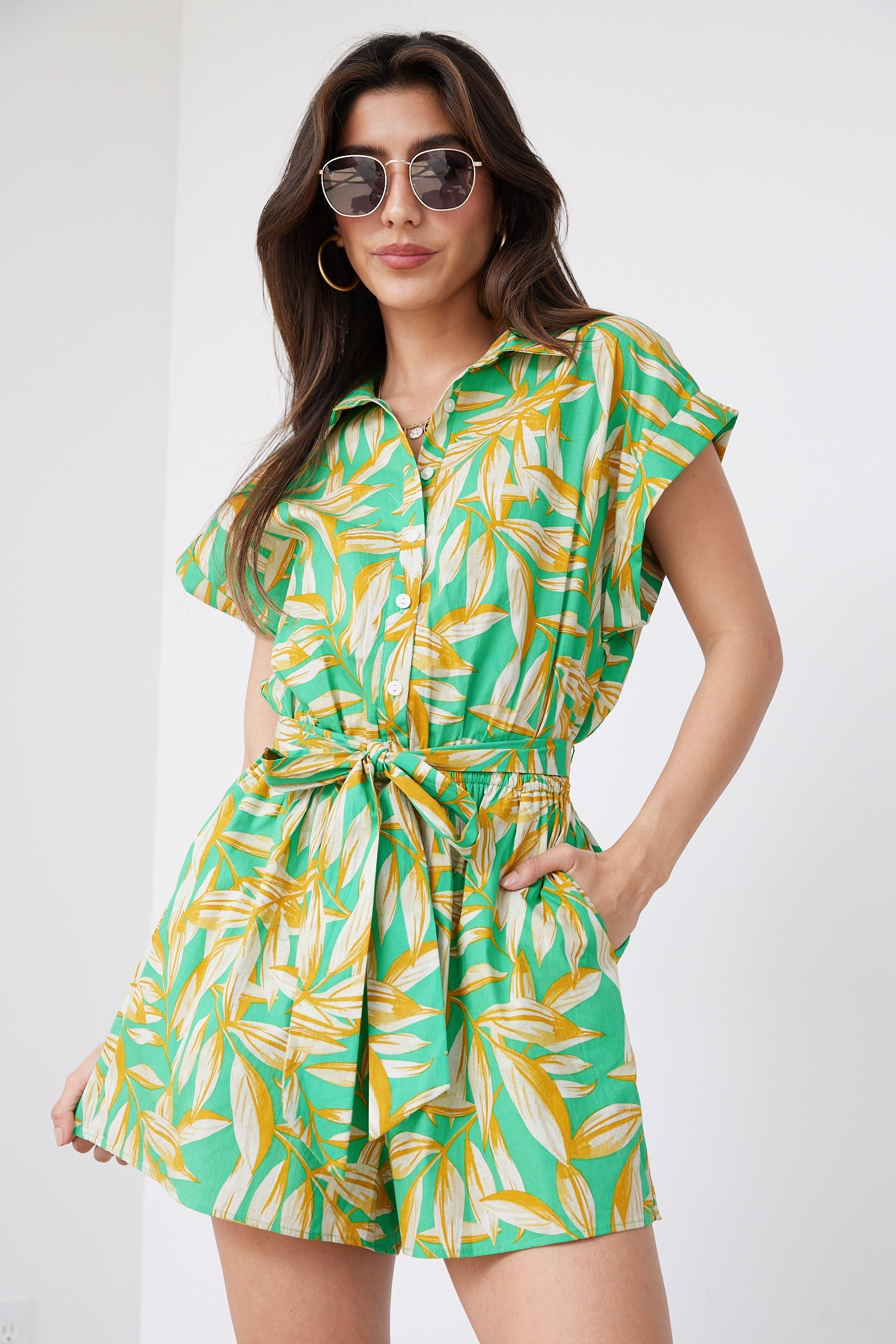 Jacobs Printed Tie Waisted Romper