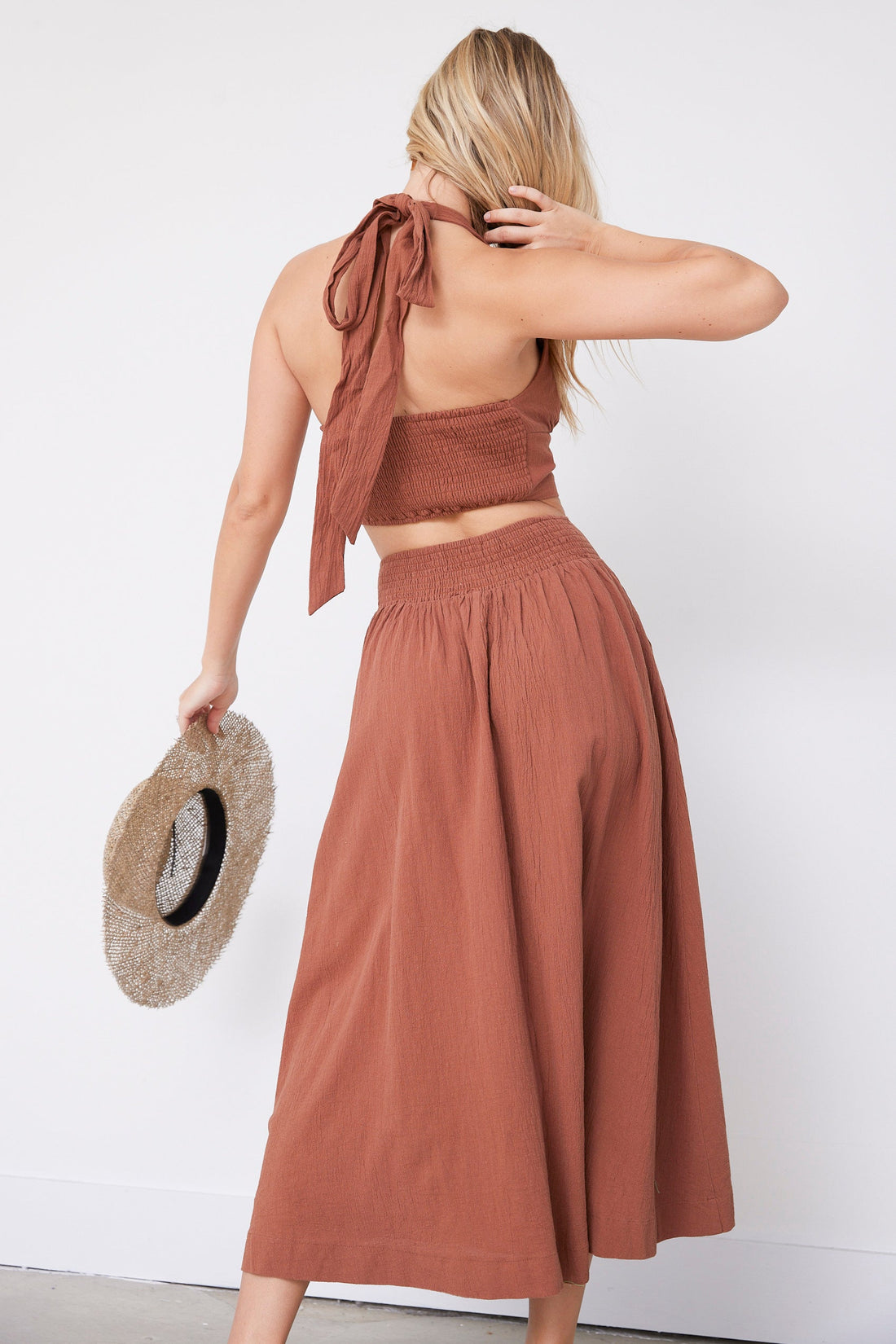 SALE - Annie Linen Tie Back Halter Top
