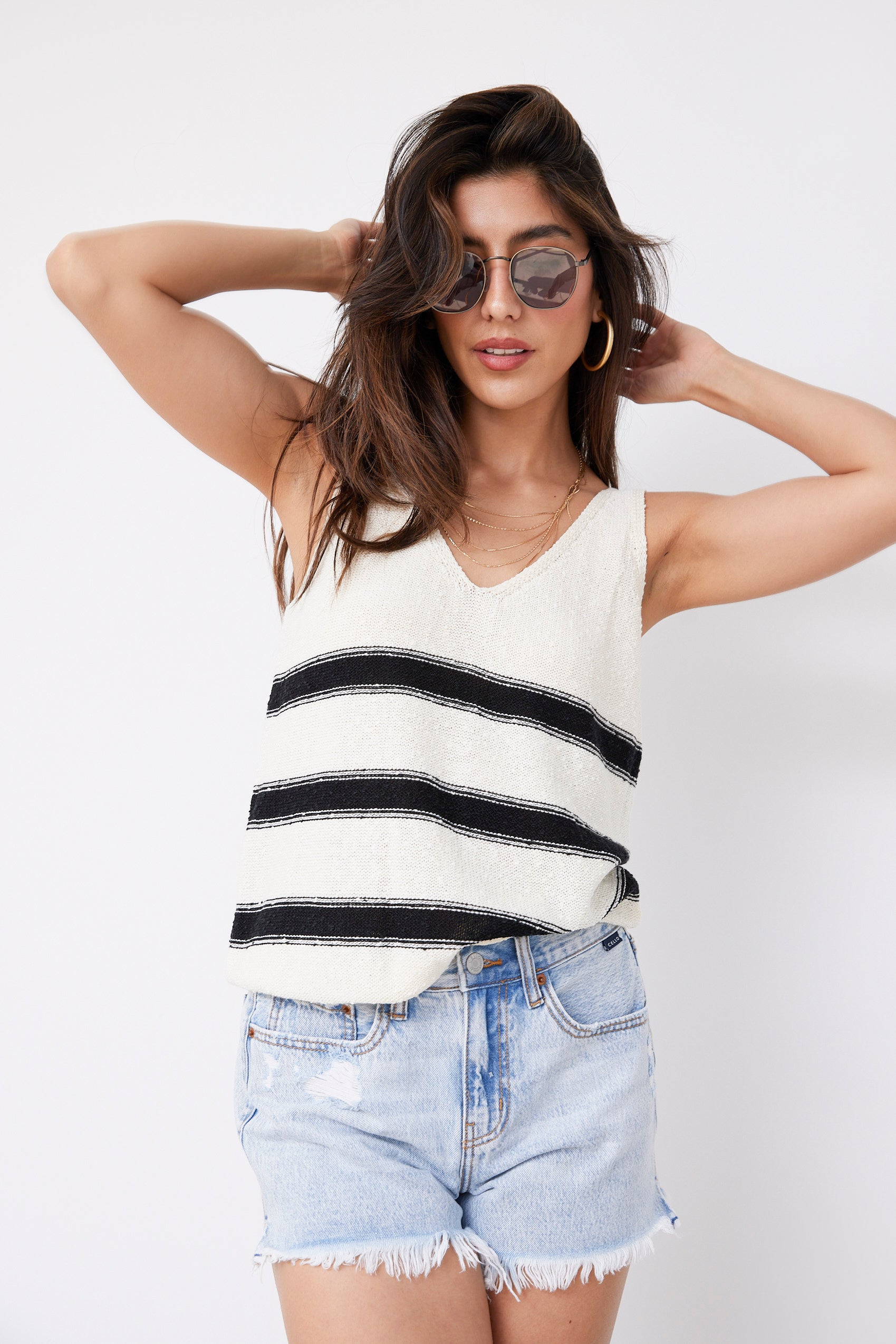Giselle Striped Sweater Tank