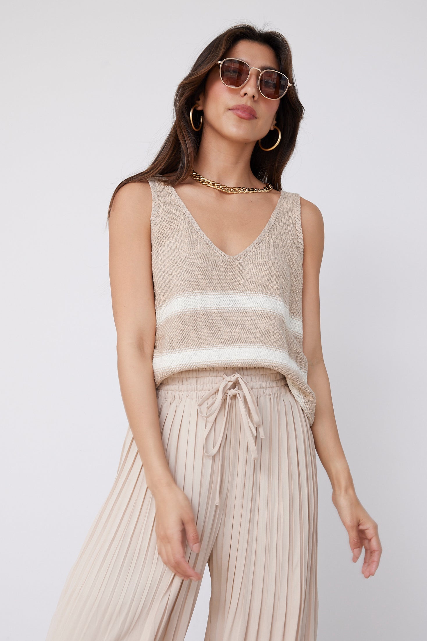 Giselle Striped Sweater Tank