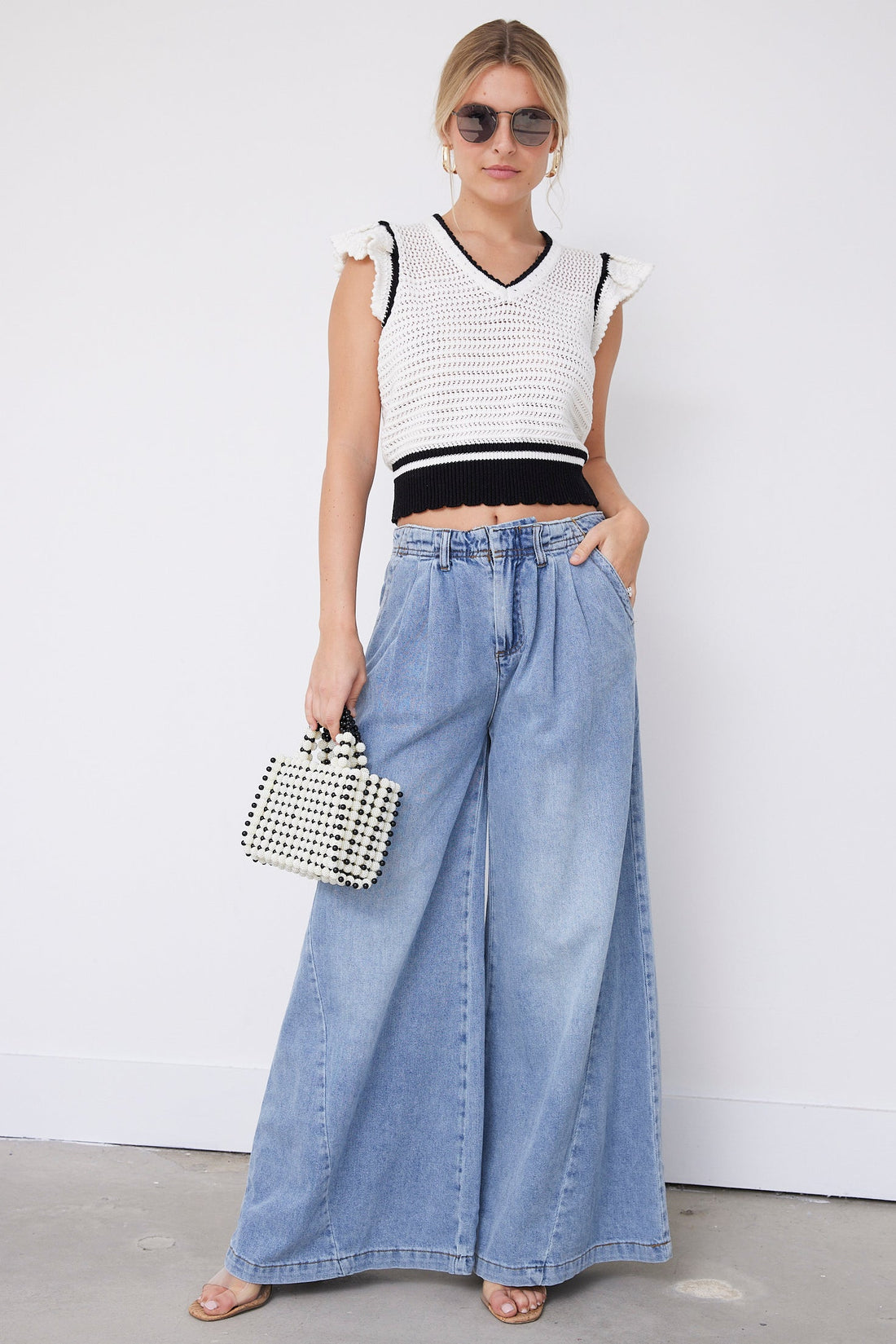Evans Wide Leg Denim Pants