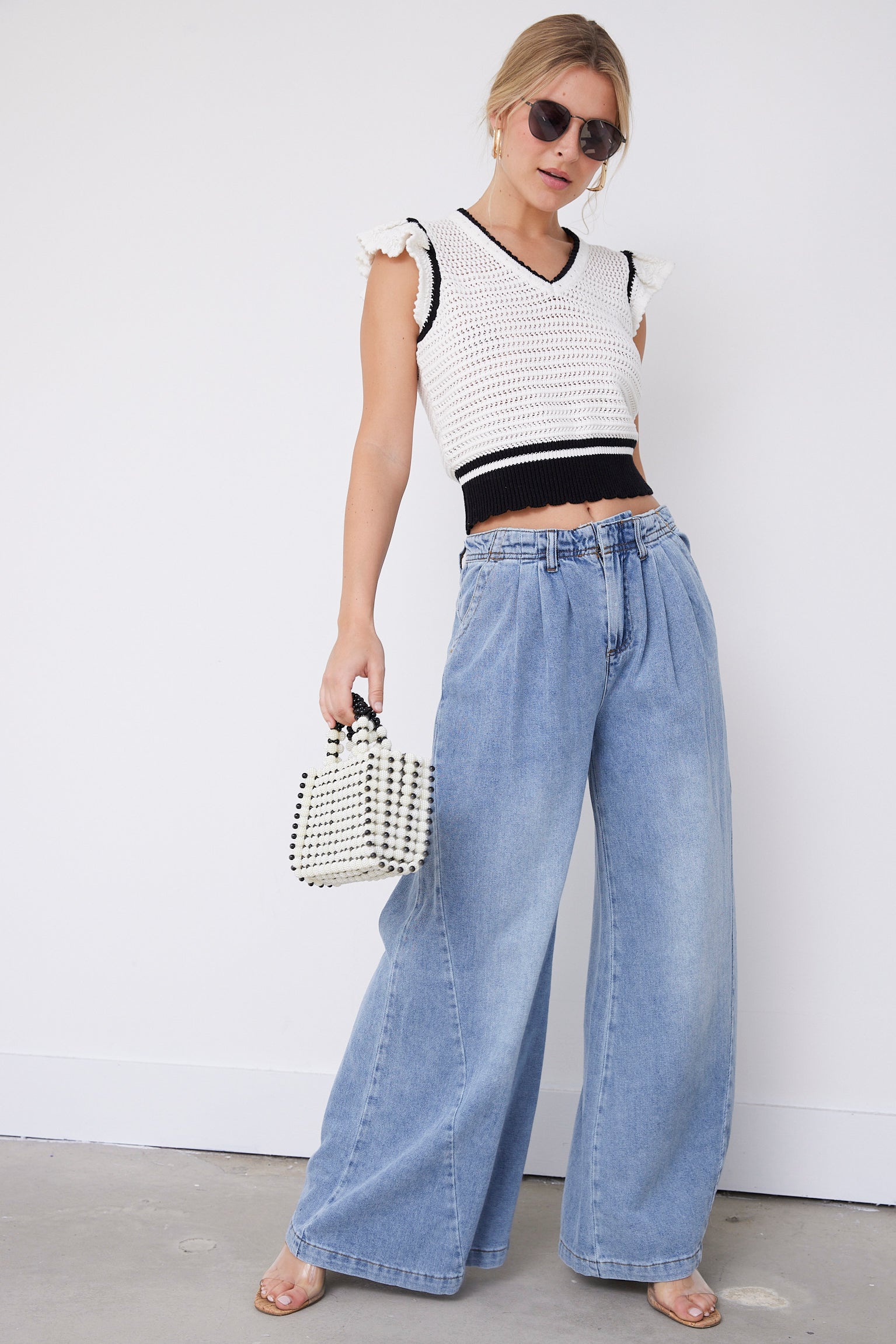Evans Wide Leg Denim Pants