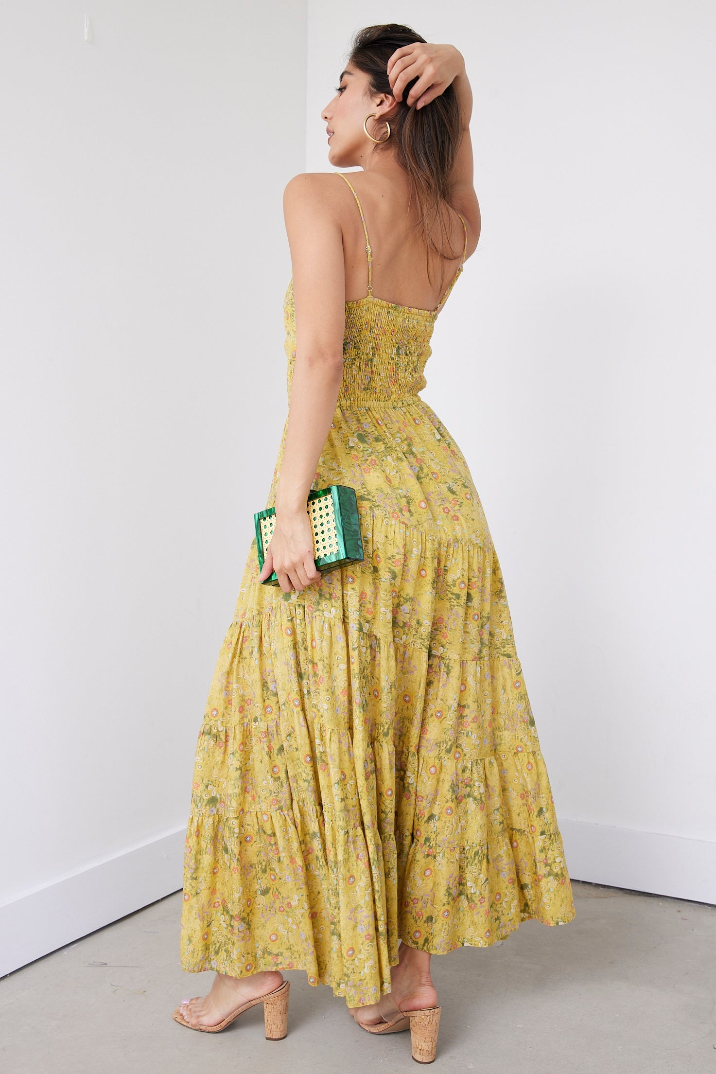 SALE - Villa Floral Printed Textured Maxi Dress
