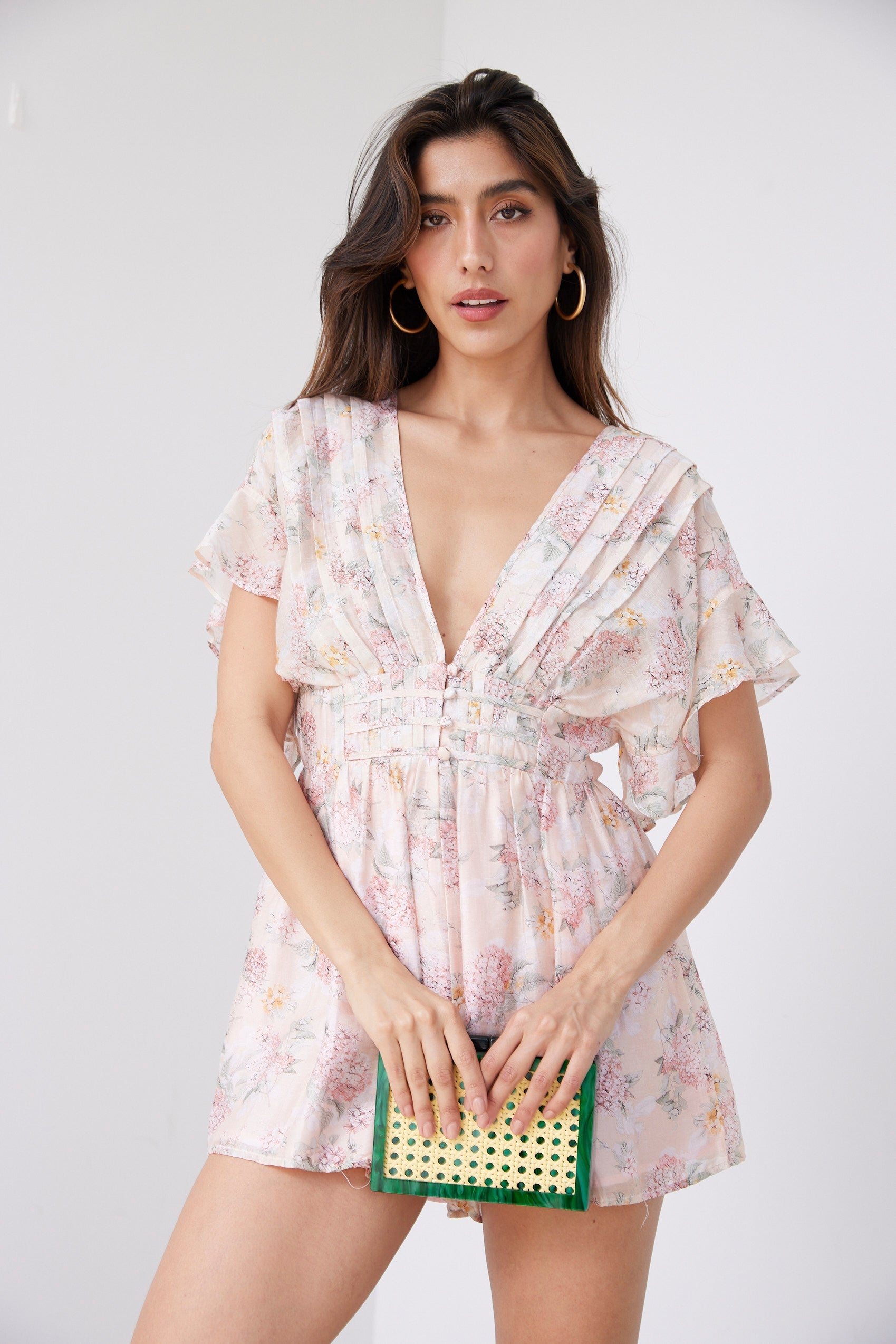 Kennedy Romantic Floral Open Back Romper