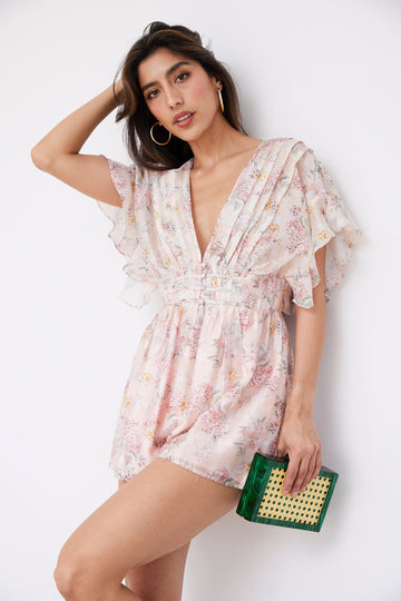 Kennedy Romantic Floral Open Back Romper