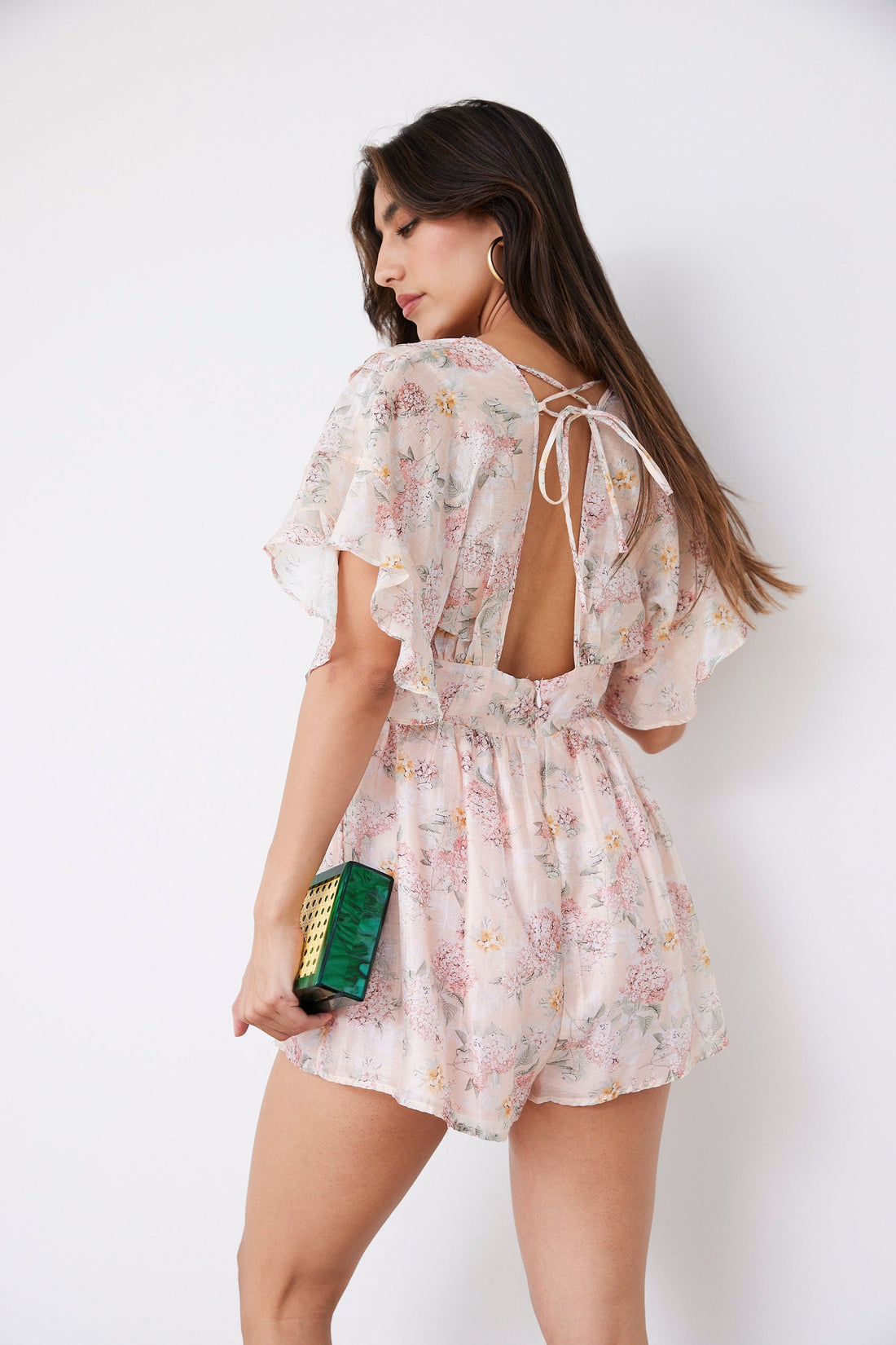 Kennedy Romantic Floral Open Back Romper