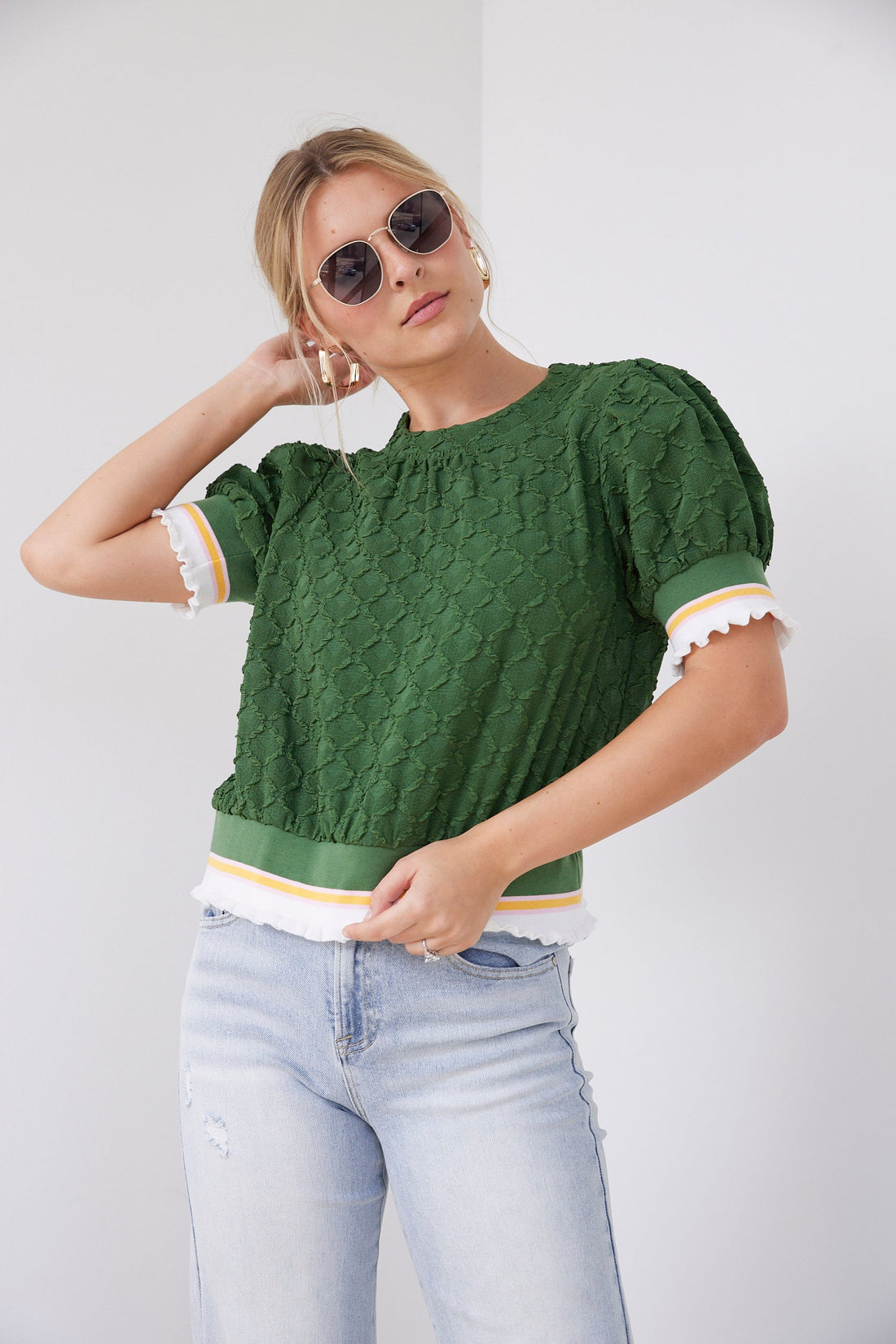 Estelle Elastic Band Detail Top