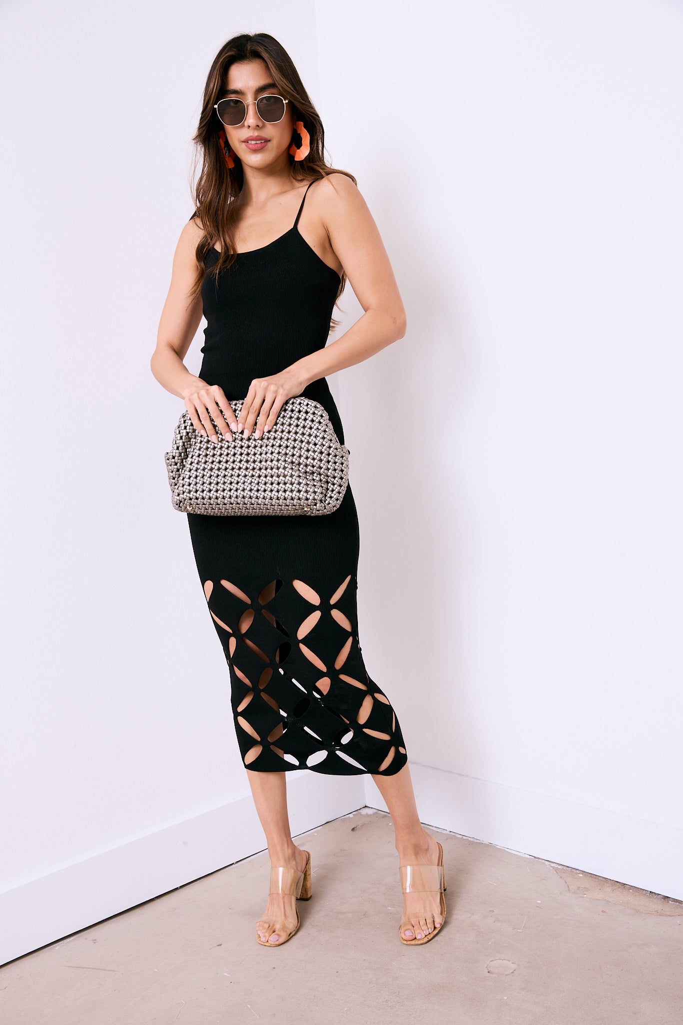 Candice Diamond Cut Out Midi Dress