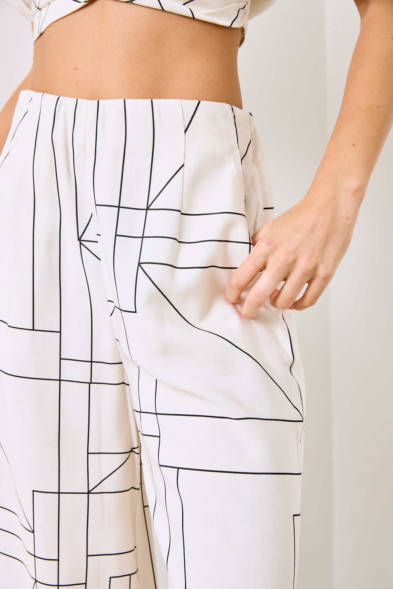 SALE - Julien Multi Grid Pattern Wide Leg Pants