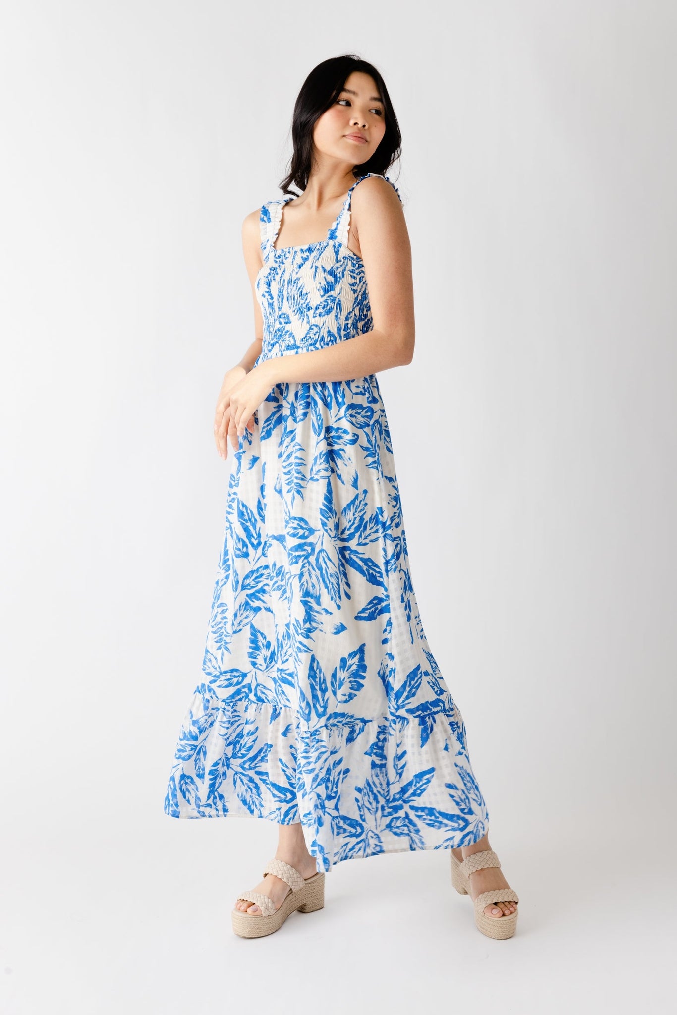 SALE - Brooks Textured Leaf Maxi Dress