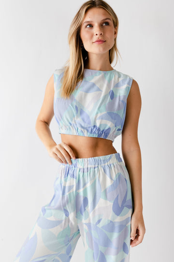 SALE - Lila Printed Sleeveless Tie Top