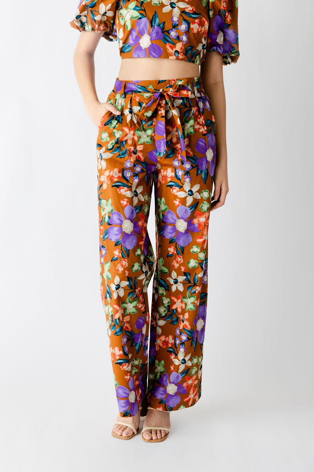 Blakely Floral Pull On Flare Pants