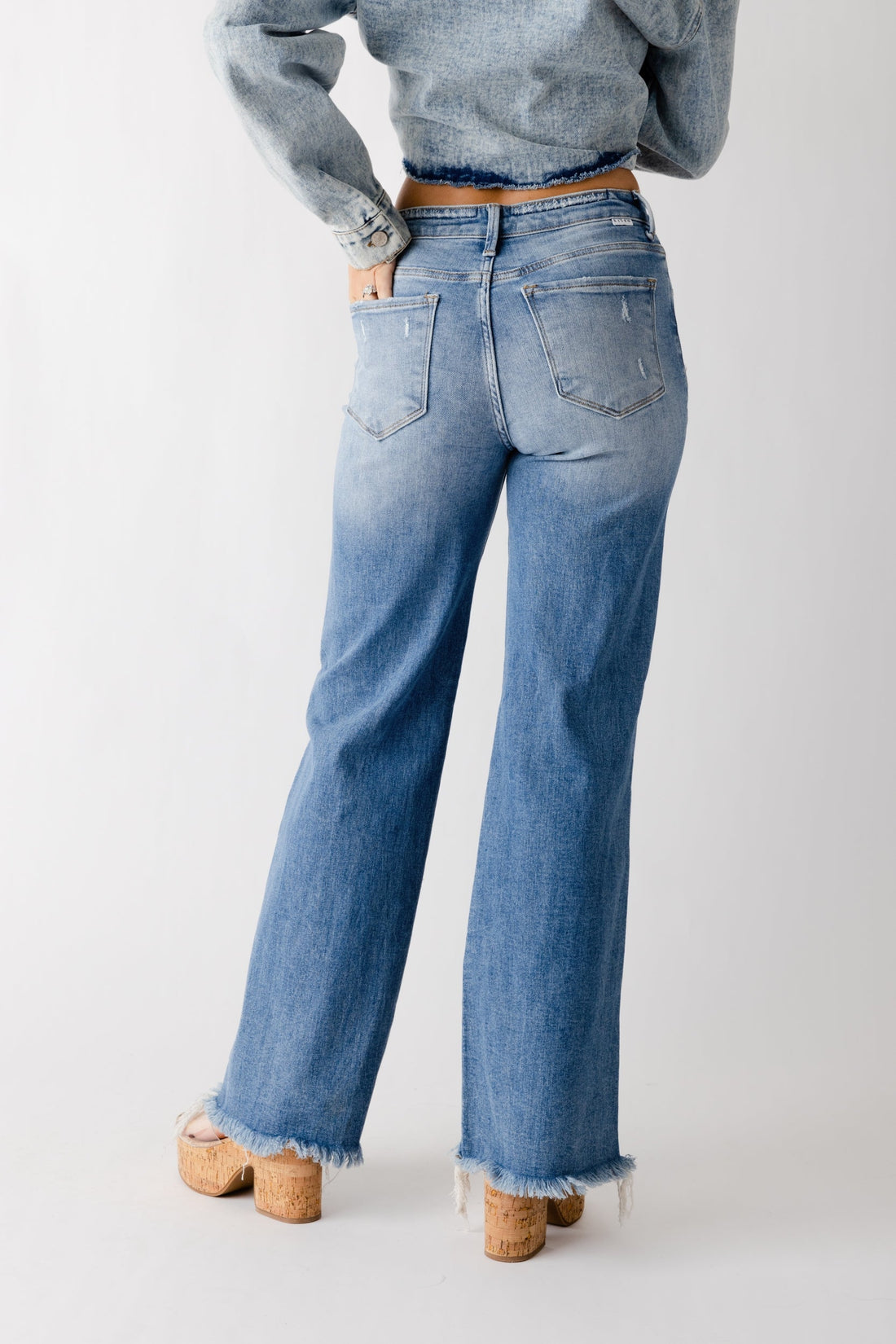 SALE - Betty Button Fly Raw Hem Jean