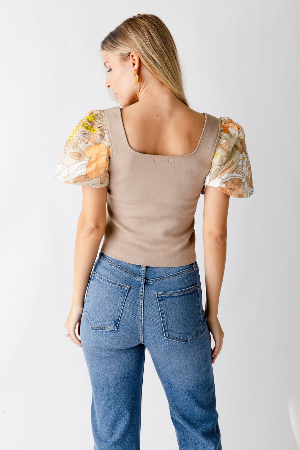 Nova Mixed Knit Woven Top