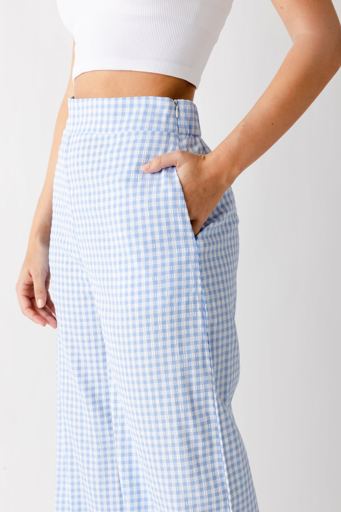 Lana Gingham Wide Leg Pant