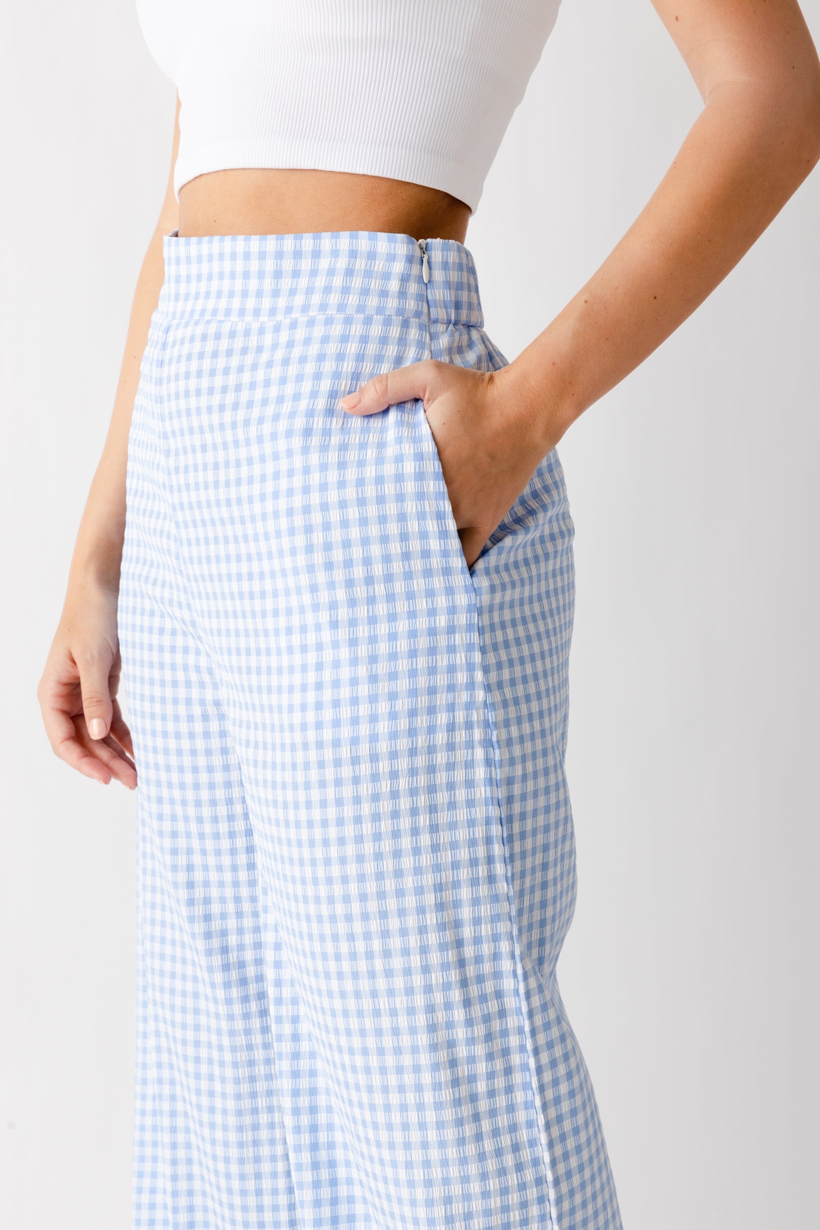 Lana Gingham Wide Leg Pant