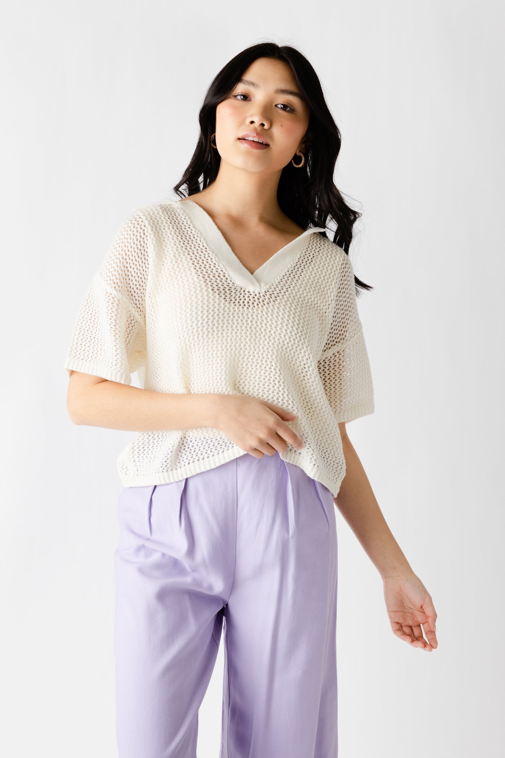 Grace Open Weave Knit Top