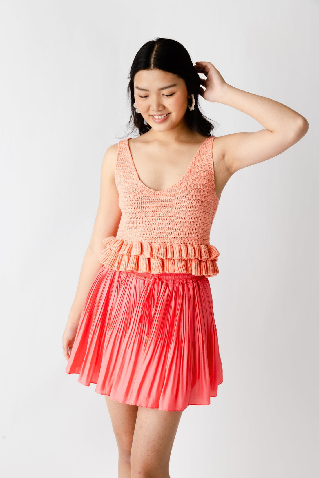 Gloria Crochet Peplum Top