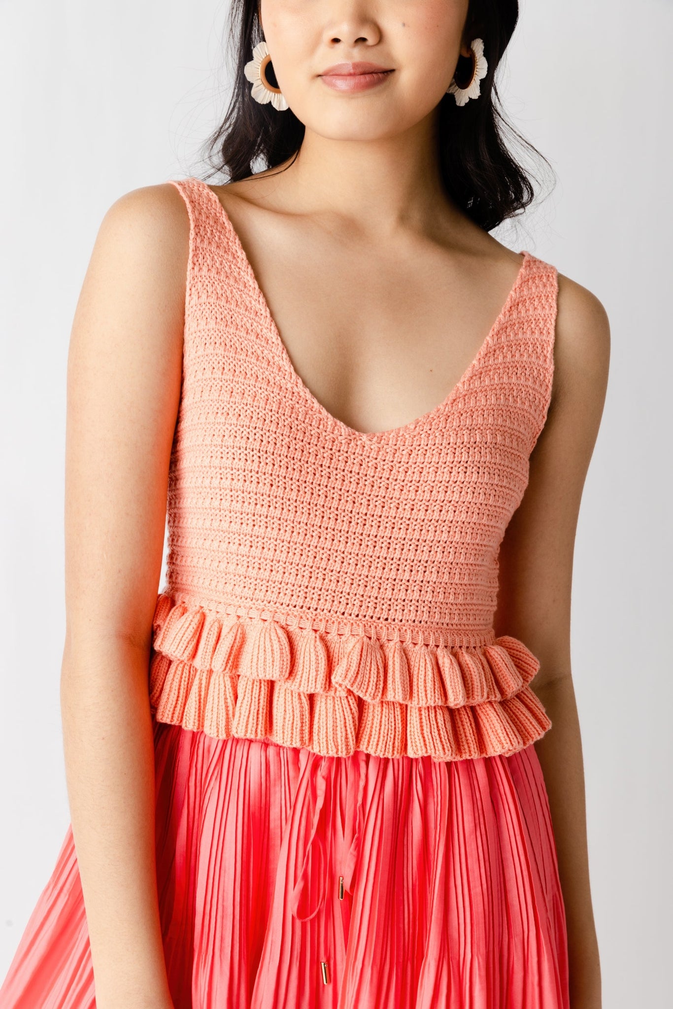 Gloria Crochet Peplum Top