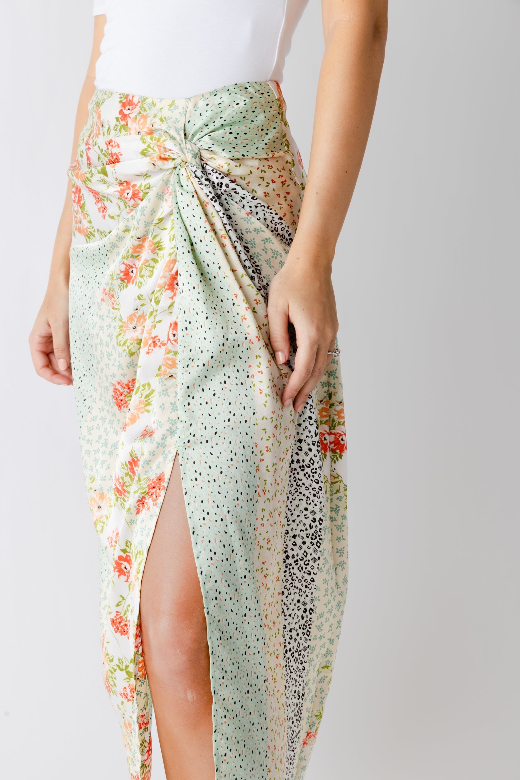 Jessi Floral Patchwork Sarong Skirt