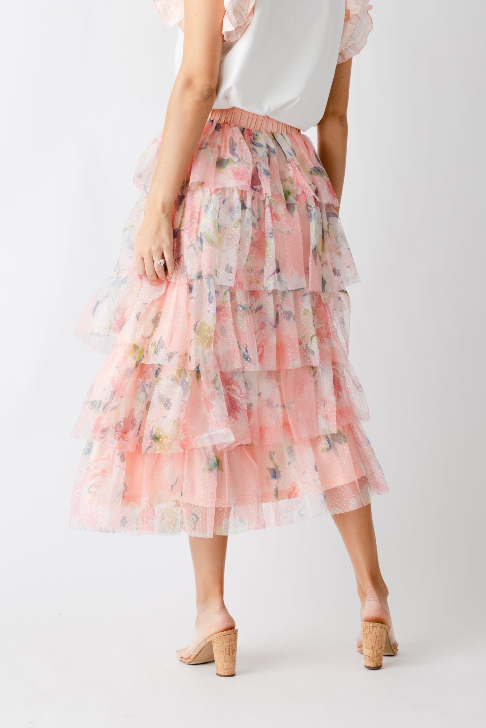 SALE - Daphne Mesh Tulle Midi Skirt