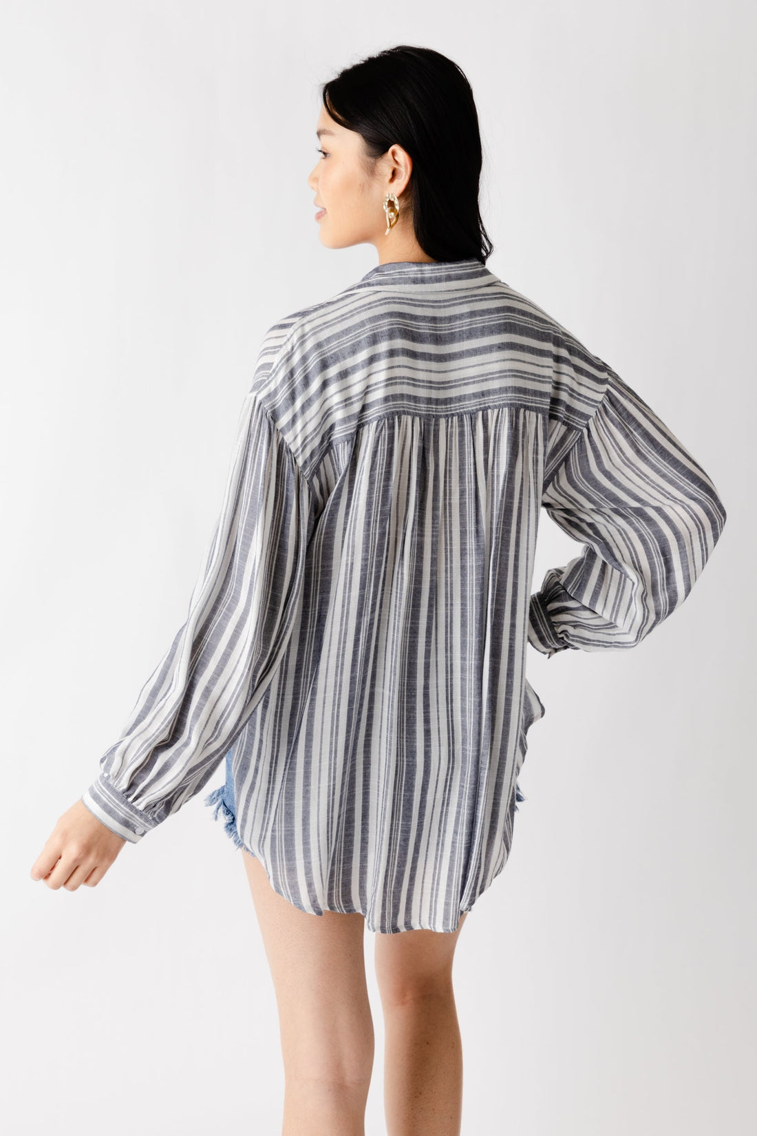 SALE - Sallie Striped Button Front Blouse