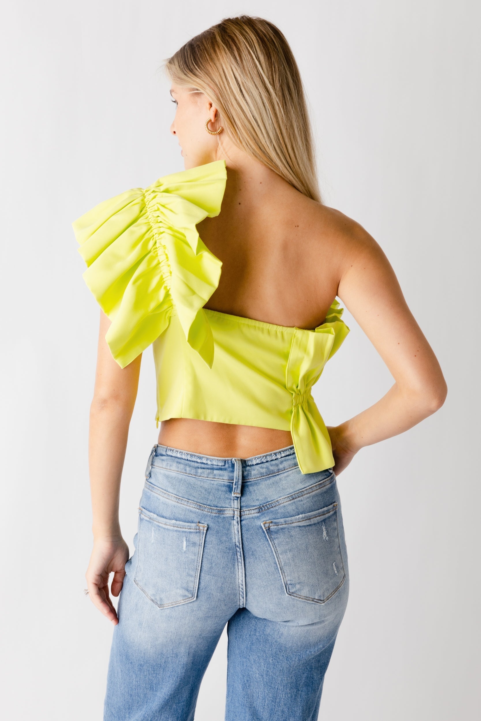 SALE - Leena Ruffle Detail One Shoulder Top