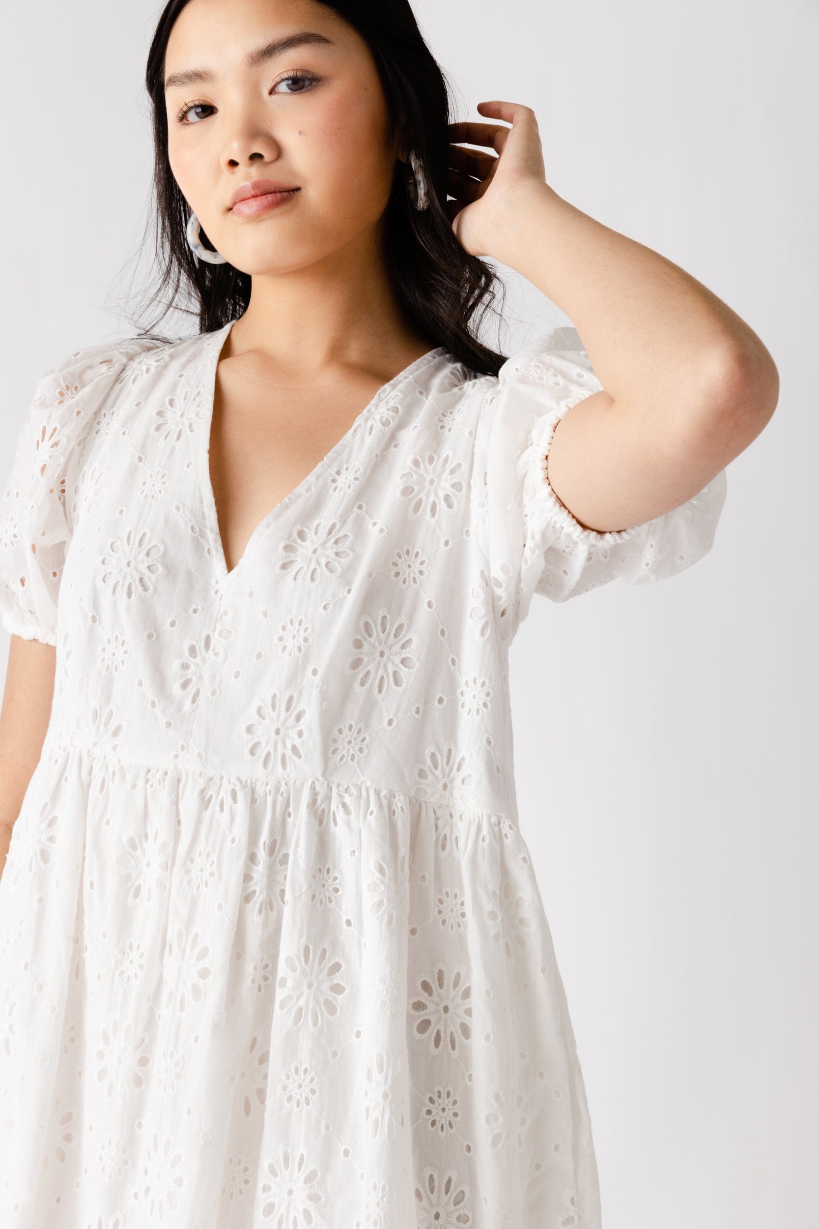 SALE - Rosie Eyelet Puff Sleeve Dress
