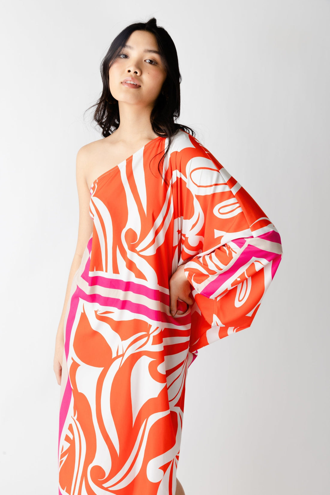 Doris One Shoulder Printed Dress