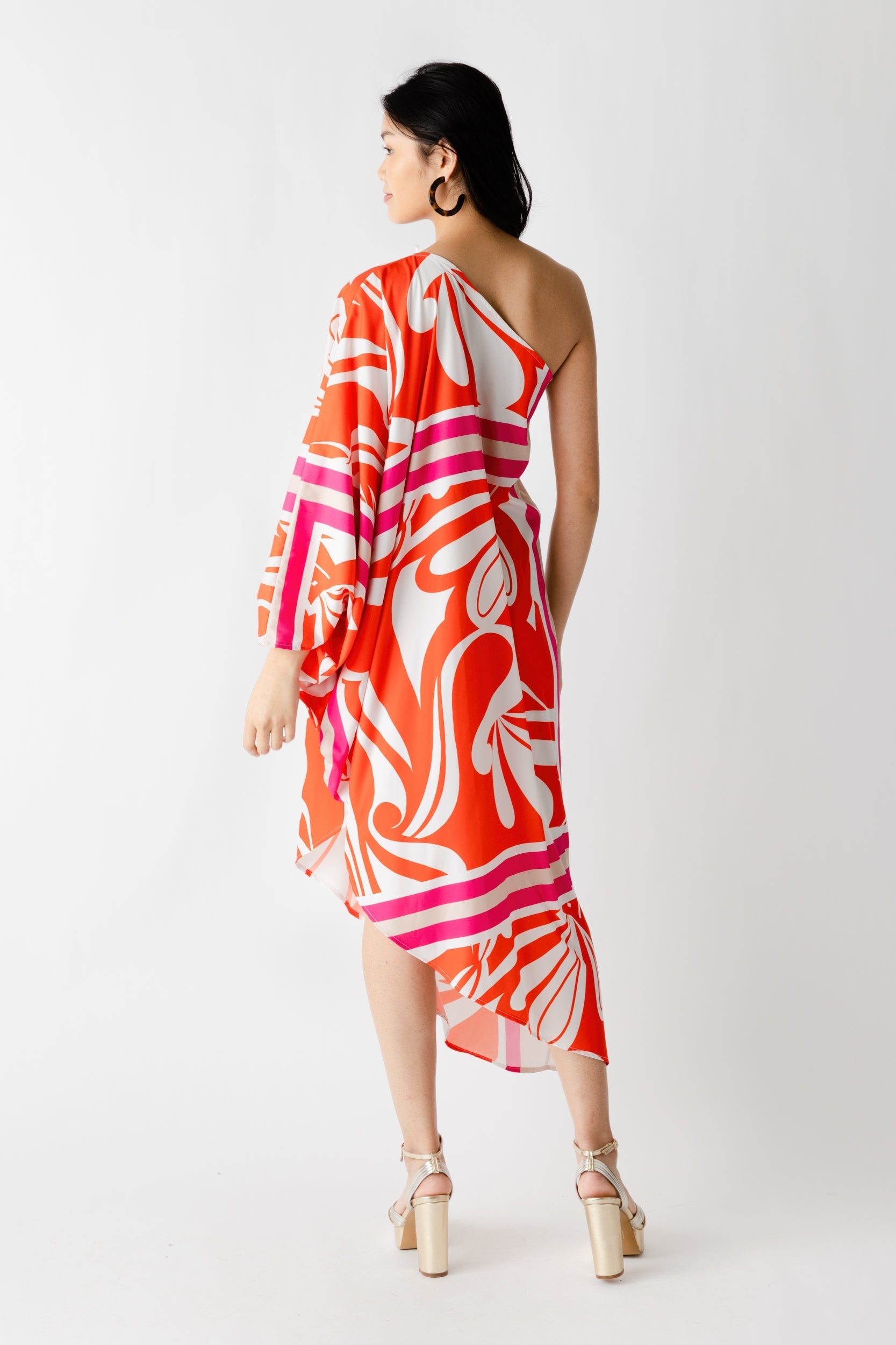 Doris One Shoulder Printed Dress