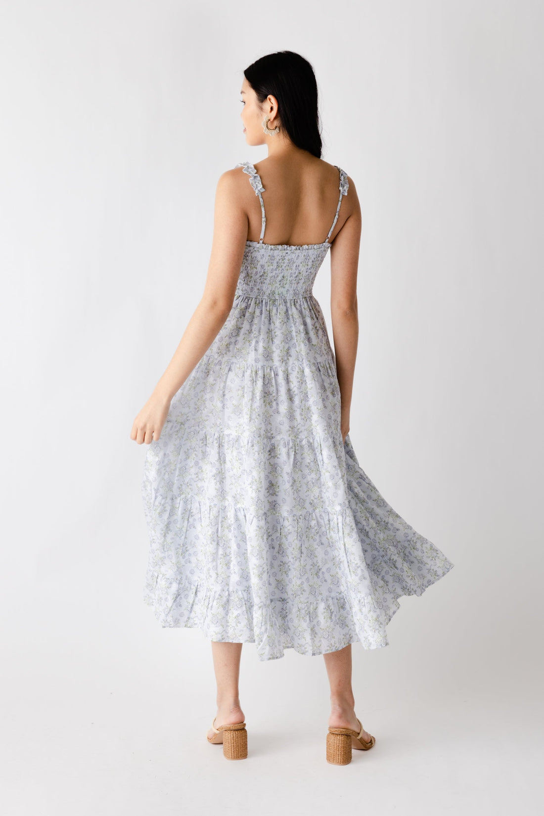 Sylvia Smocked Floral Midi Dress