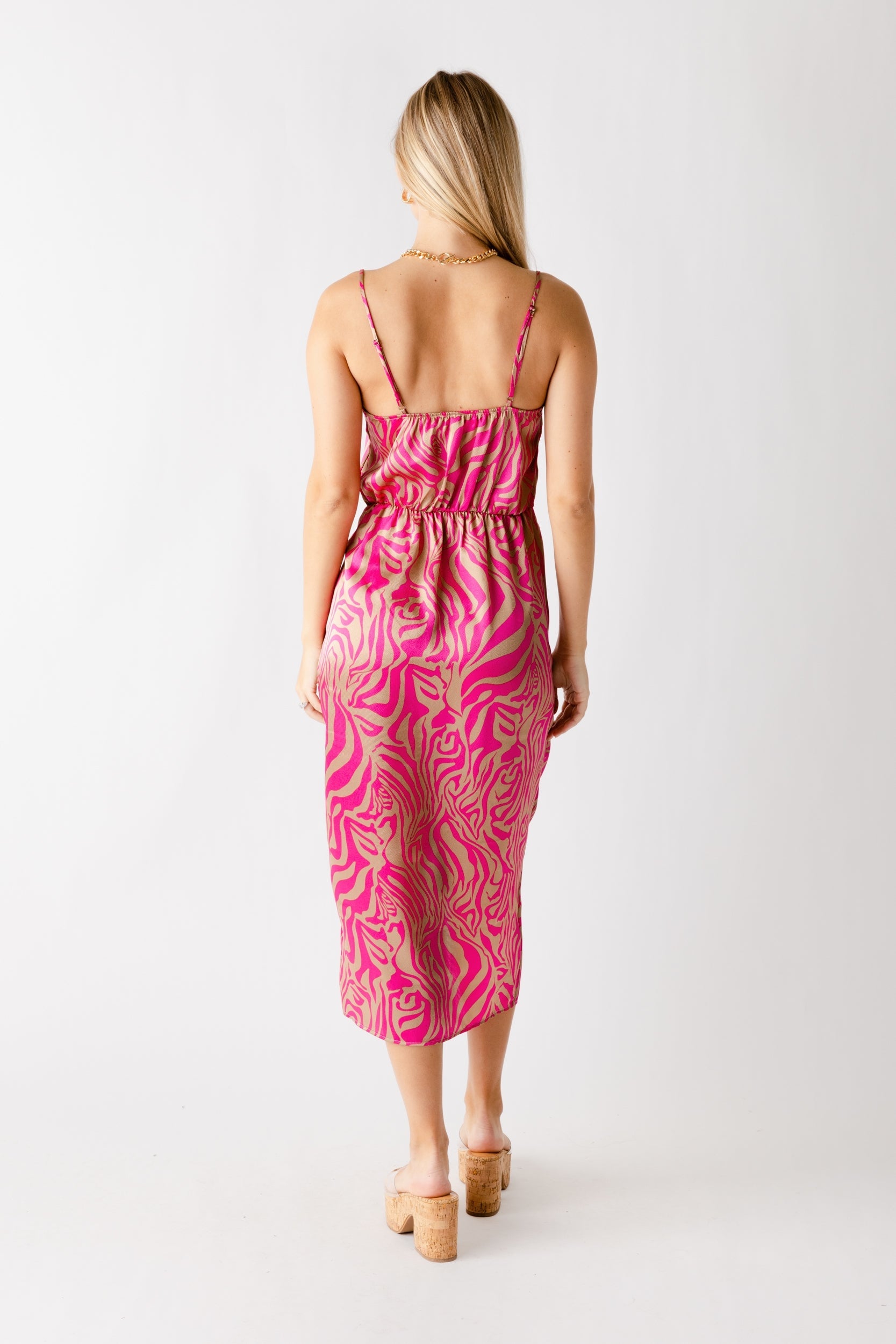SALE - Pippa Zebra Print Wrap Midi Dress