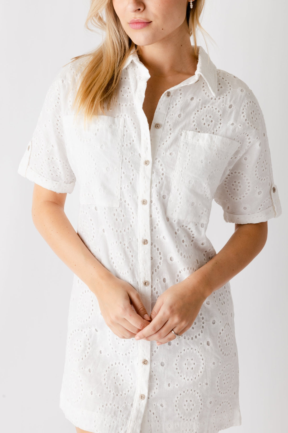 SALE - Lucille Eyelet Tunic Top