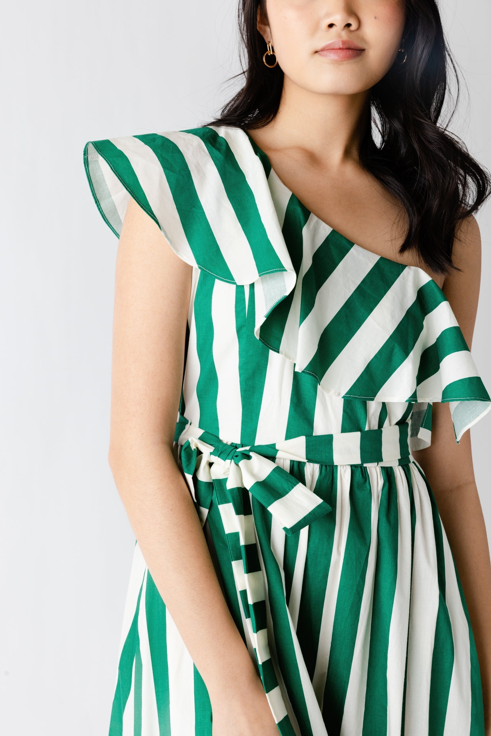Shaya Striped One Shoulder Maxi Dress
