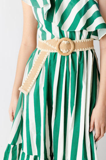 Cassie Embroidered Raffia Belt