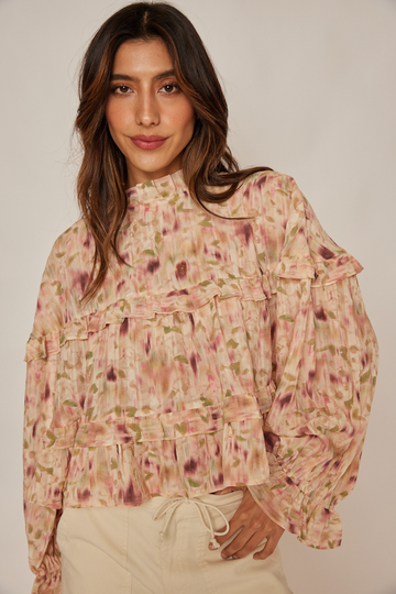 Betty Floral Frilly Blouse