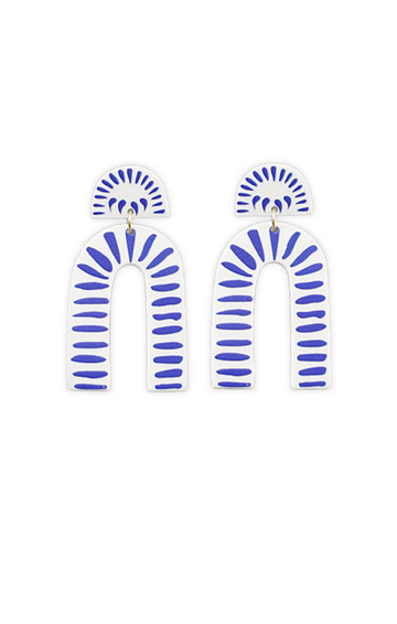 Tinsley Printed Arch Earrings