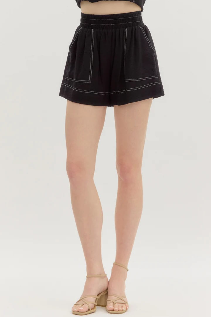 Ella Exposed Stitch Shorts