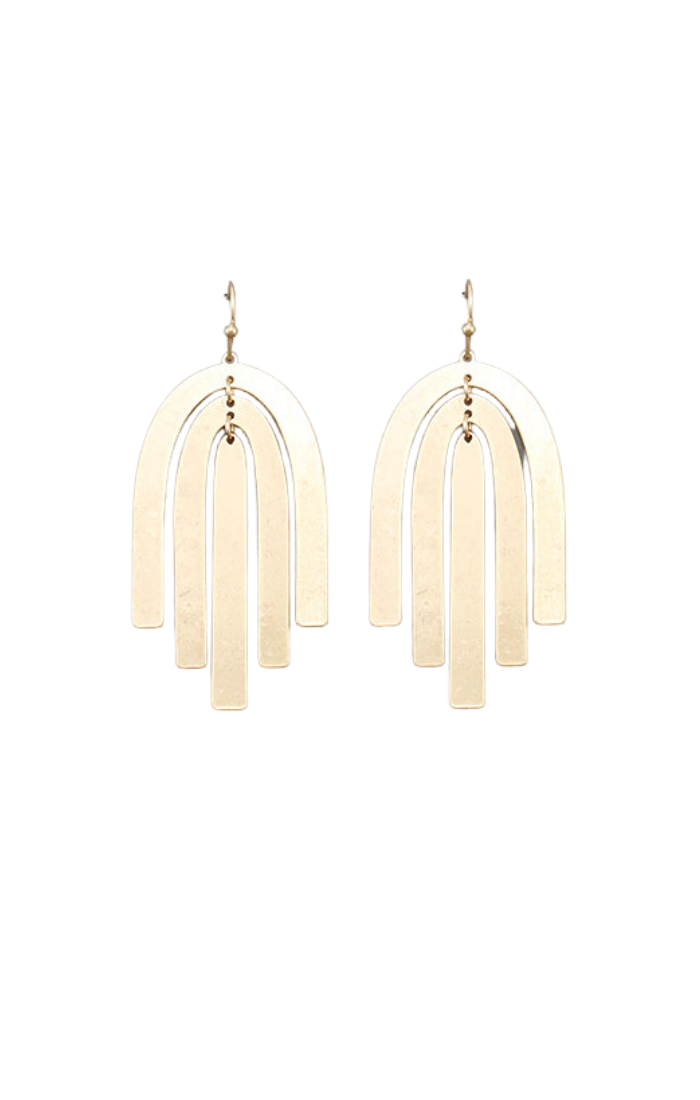Nettie Arch Layered Metal Earrings