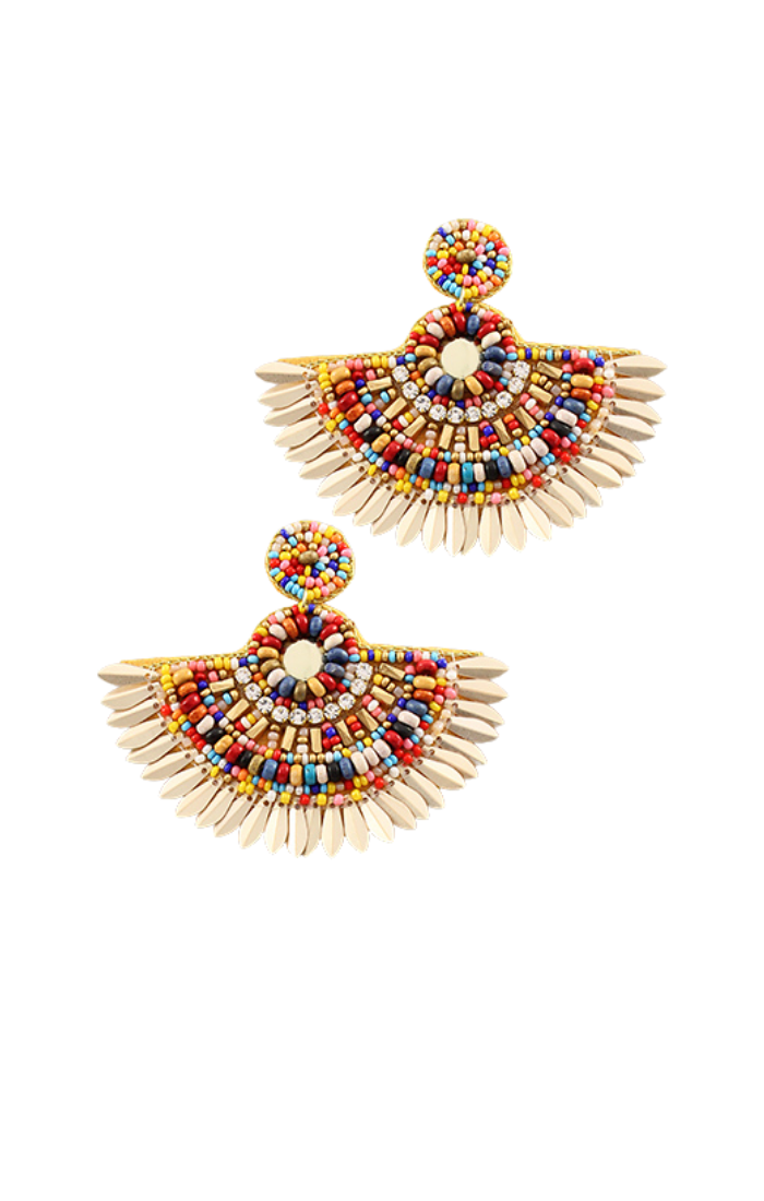 Covyn Beaded Fan Earrings