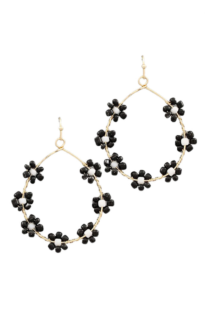 Thea Flower Beaded Earrings