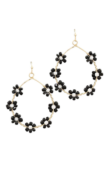 Thea Flower Beaded Earrings