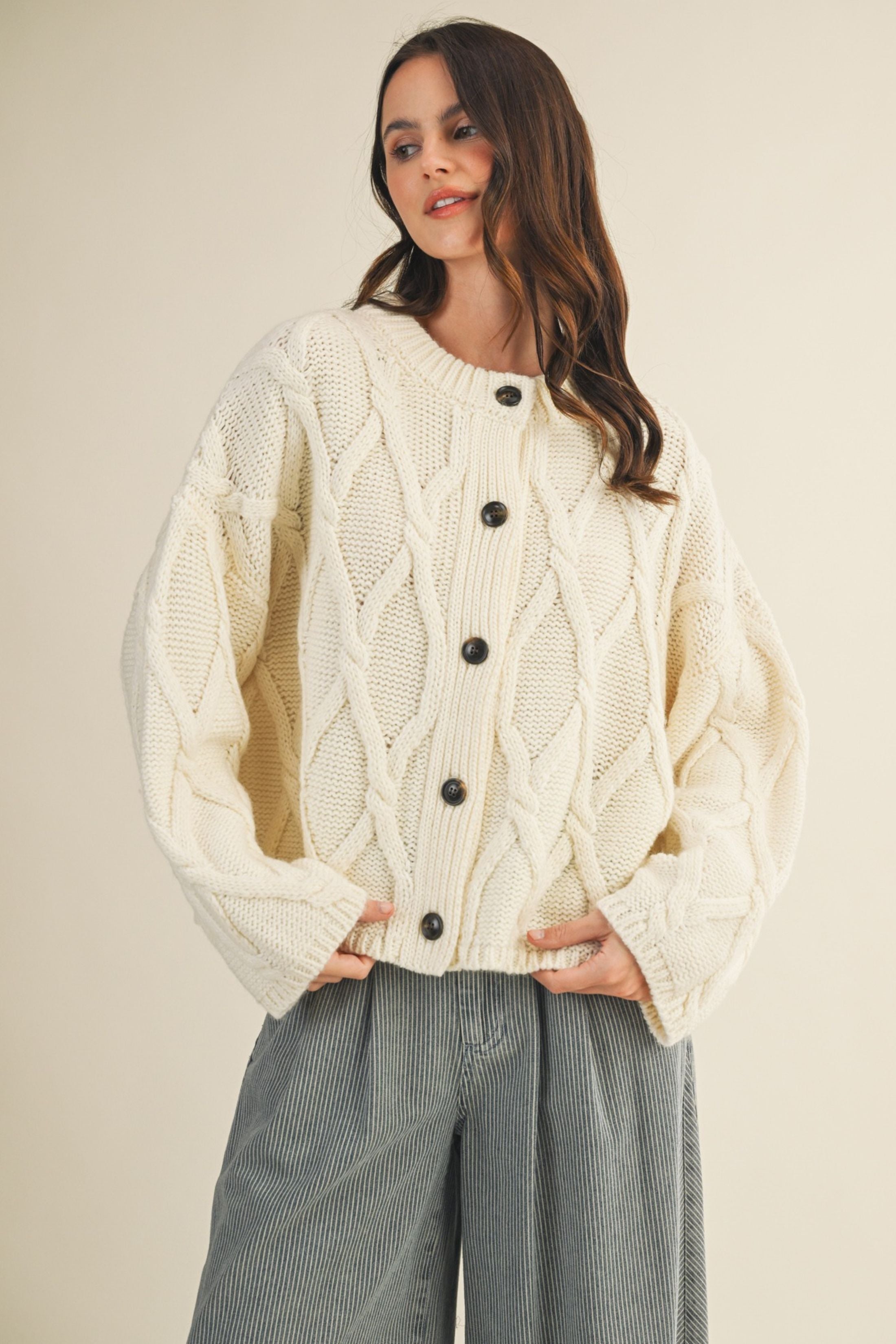 Maggie Cable Knit Cardigan
