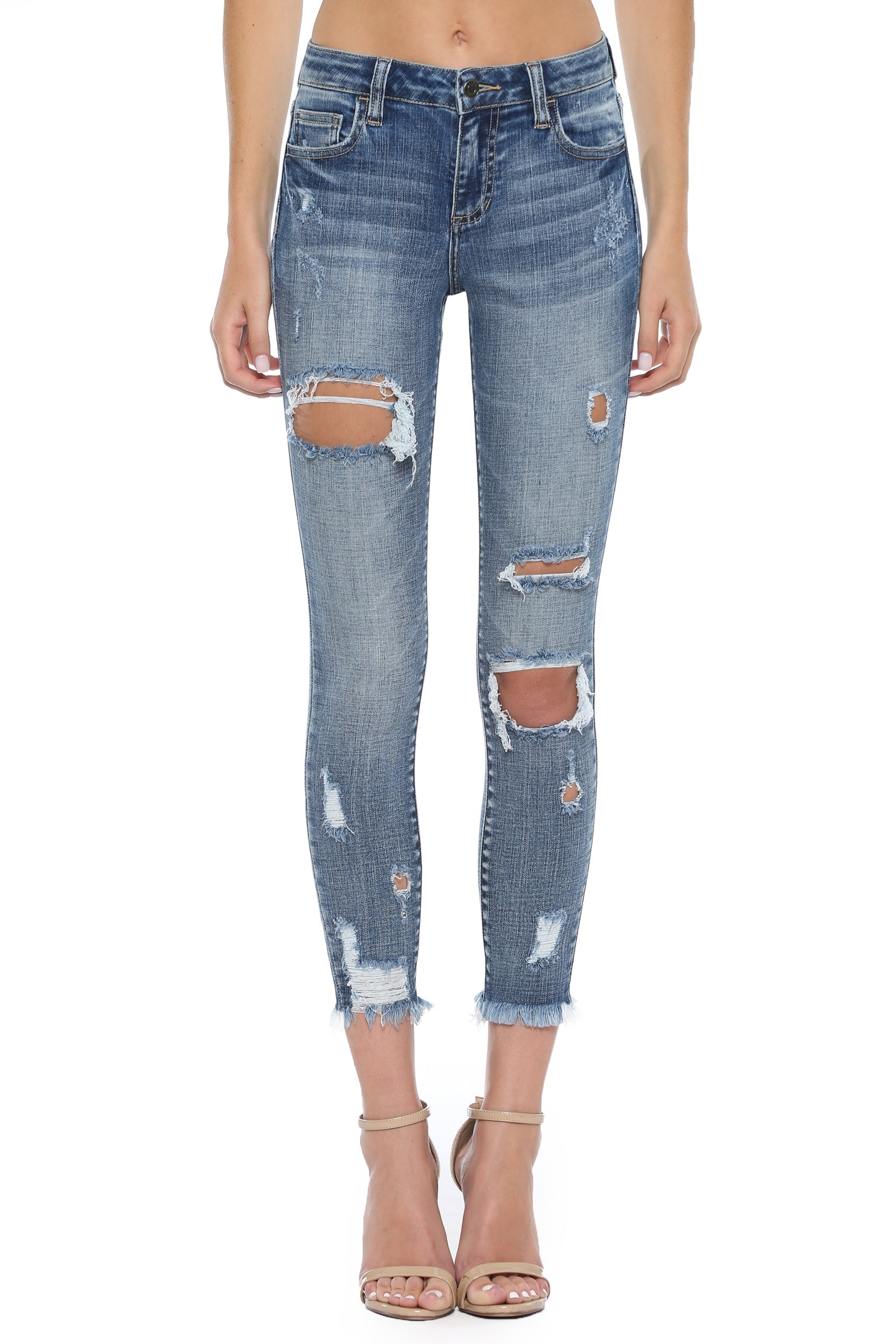 Monaco Distressed Crop Skinny Jean