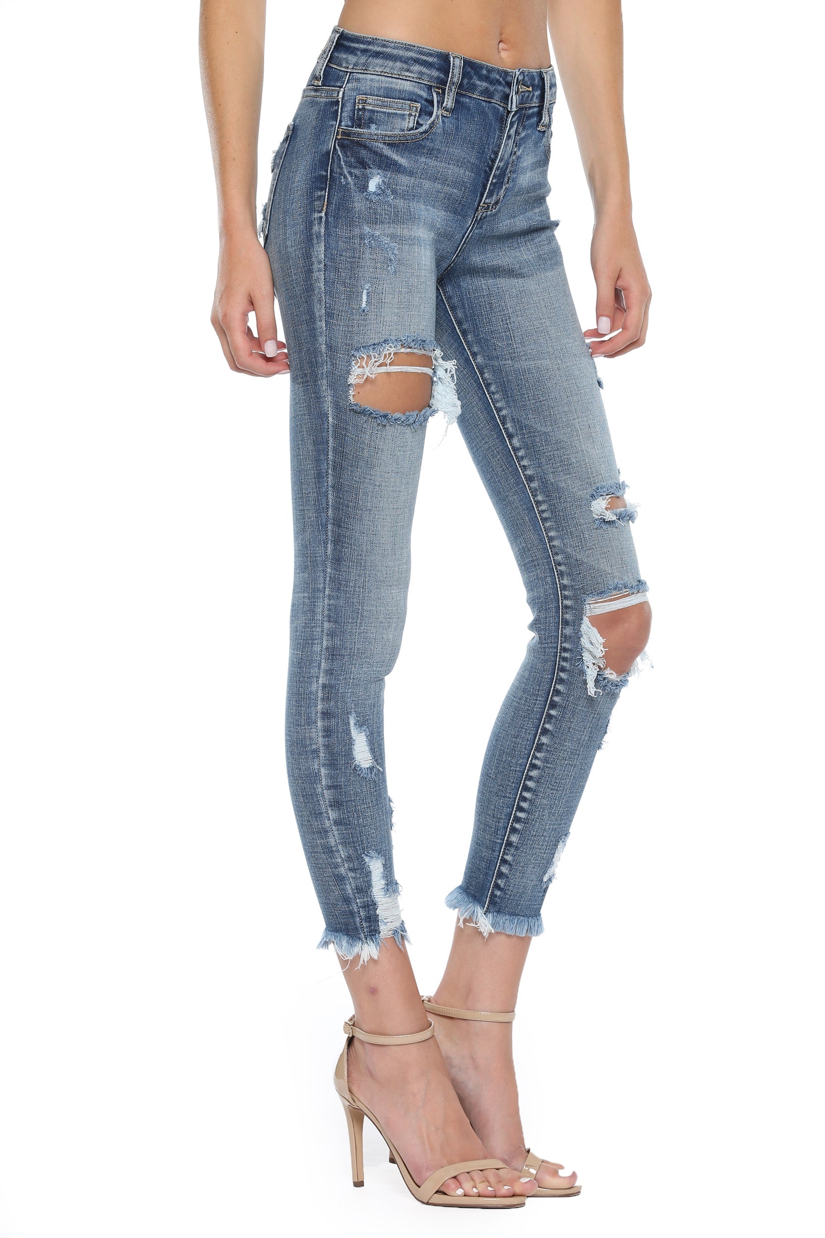 Monaco Distressed Crop Skinny Jean