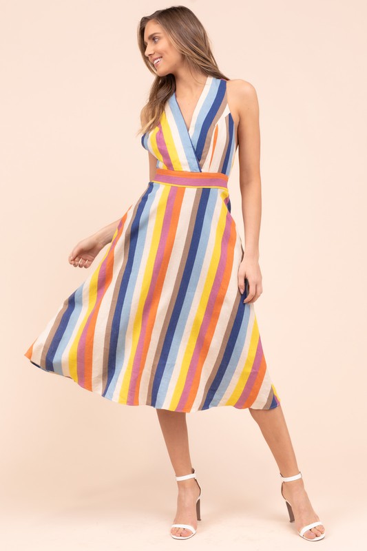 Yvette Stripe Midi Dress