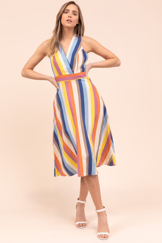 Yvette Stripe Midi Dress